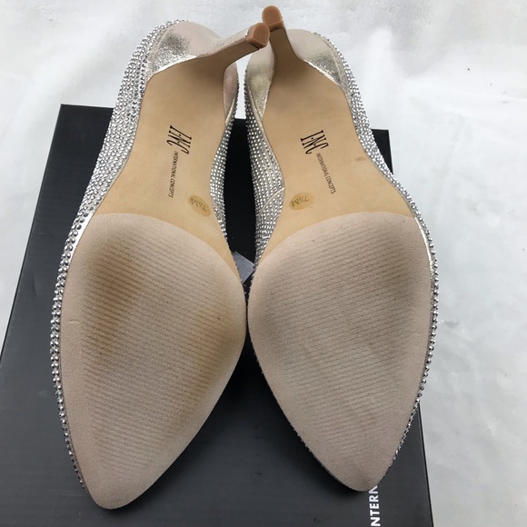 🆕 INC Rhinestone Pointed toe pumps gold 7.5M - Picture 7 of 8